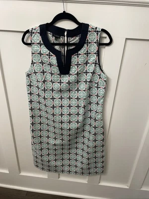 Vestido Para Mujer Talbots Sin Mangas-Talla 12-Patrón Multicolor-Cuello en V-Espalda Cremallera Foto 1 de 4