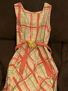 Plaid Sleeveless Pink/Green/Yellow Dress– Girls Size 7 - Picture 1 of 3