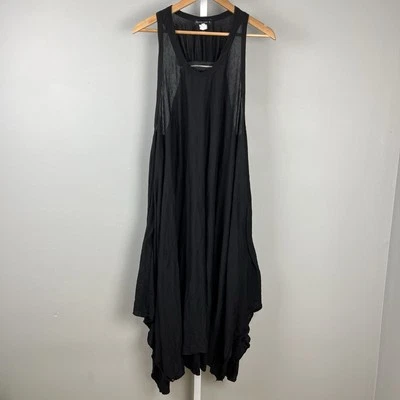 Reina Lee Maxi Dress Womens XL Black Sleeveless Asymmetrical Zipper Detail - Image 1 of 4