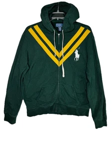 Giacca uomo vintage Polo Ralph Lauren Big Pony logo zip cappuccio XL verde rara - Foto 1 di 5
