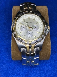 Fossil Mens Blue 2-Tone Chronograph Watch BQ 9183 100 Meters - Picture 1 of 7