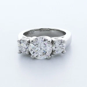 5.98ct D-SI1 Round Natural Certified Diamonds 14k Gold Classic Engagement Ring - Picture 1 of 20