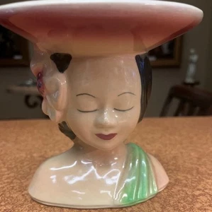 Shawnee Keramik Hawaii/Polynesische Mädchen Kopf Vase in Top Zustand!!! - Bild 1 von 7
