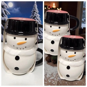 Juego de tazas de muñeco de nieve festivo de lujo - Caja de regalo de taza de chocolate caliente de Navidad de cerámica - Imagen 1 de 18