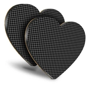 2x Sottobicchieri Cuore MDF - BW - Tessuto Tartan Scozia Scozzese #35210 - Foto 1 di 6