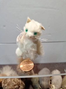 Miniature Kitty Cat Made In Germany Real Fur - Picture 1 of 7