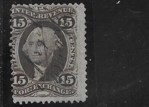 US Scott R39c, 15 Cent Foreign Exchange, Brown, Used, NG, F/VF - Picture 1 of 1