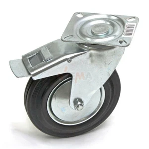 Lenkrolle Lenkrad Ersatzrolle Ersatzrad Rolle Rad mit Bremse Ø 160 mm 145kg - Bild 1 von 4