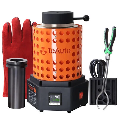 TOAUTO 3KG 1800W Electric Gold Melting Furnace Metal Copper Silver Smelter 230V - Image 1 of 4