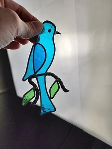 Blauer Vogel auf Ast Vintage Sonnenfänger Sonnenfänger 5,5 Zoll - Bild 1 von 9