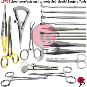 18PCS Blepharoplasty Ophthalmic Eyelid Surgery Instruments Retractor Skin Hook - Picture 1 of 16