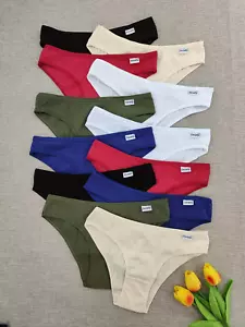 Damen Unterhose Slips Unterwäsche Panty Baumwolle Gerippt Bequem & Sexy Dessous - Bild 1 von 11