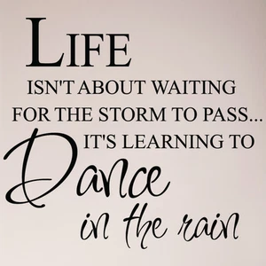 Calcomanía adhesiva de pared de 24" Life Isn't About Waiting for Storm To Pass Dance In Rain - Imagen 1 de 2