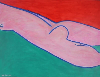 Alain Michel Boucher - Original Painting - Gouache - Woman Nude 4 - Image 1 of 4