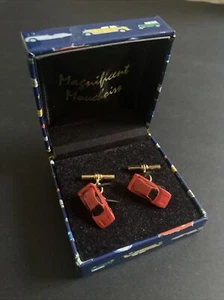 Pair of Magnificent Mouchoirs Porsche Red Car Cufflinks - Boxed - Picture 1 of 9