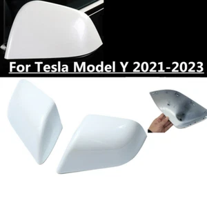 2X White Replacement Side Mirror Rearview Cover Cap For Tesla Model Y 2021-2023 - Bild 1 von 4