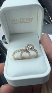 14k wedding set ring size 7 - Picture 1 of 6