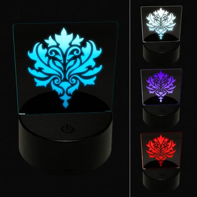 Damask Pattern 3D Illusion LED Night Light Sign Nightstand Desk Lamp - Image 1 of 4