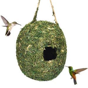 Bird Roosting House Hummingbird Hanging Nest Natural Grass Nesting Bird Box - Picture 1 of 10