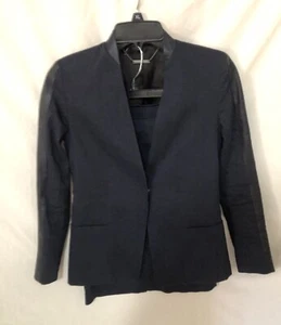Ellie Tahari Damen dunkelblau mit schwarzem Reißverschluss - 2 Stück Rock & Jacke Größe 0 - Bild 1 von 18