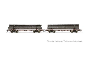 Rivarossi "McCloud River R.R." #1202 & #1204 2 Car Set HO Scale Log Cars HR6627 - Picture 1 of 2