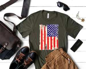 America Flag Mens T shirt Distressed Patriotic Pride Vintage USA 4th of July Tee - Picture 1 of 18