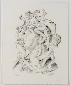 Robert Lepeltier, "MEDUSA" HOJA RARA, ART DECO -COLECCIONISTA, AMANTE, ¡grande! - Imagen 1 de 2