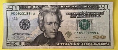 US $20 Dollar Bill Birthday Note Sept 23 1994 09231994 Series 2017A - Circulated - Image 1 of 4