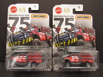 2020 Matchbox Ford F-350 Super Duty Superlift #82 Red Body 75 Years Lot of 2 - Image 1 of 4