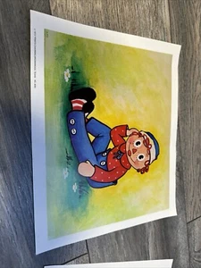 Stampe vintage Raggedy Ann e Andy 1973 affascinante legno marrone, Texas. Set di 4, 9x11 - Foto 1 di 6