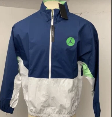 Nike Jordan Legacy AJ13 Men’s Jacket Blue White Green Windbreaker Size Small NWT - Image 1 of 4