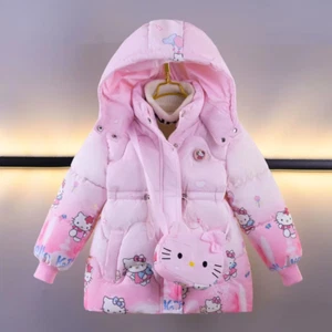 2024 Winter Girls down Jackets Coats 4-8 Years Kids Sanrio Hello Kitty Fashion T - Picture 1 of 9
