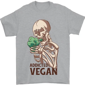Camiseta Adicted Vegan Esqueleto Comer Verduras Para Hombre 100% Algodón - Imagen 1 de 90