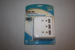 POWER ZONE 1100 JOULES SURGE TAP PROTECTOR 3 OUTLET 15 A NEW - Picture 1 of 2