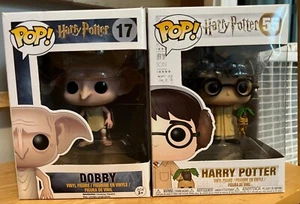 Funko Pop! Harry Potter Vinyl Figures Dobby #17 Harry #55 New Set of 2 - Picture 1 of 6