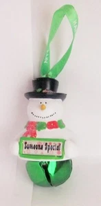 25298 SOMEONE SPECIAL NAME FROSTY SNOWMAN COLOUR BELL CHRISTMAS TREE DECORATION - Picture 1 of 6