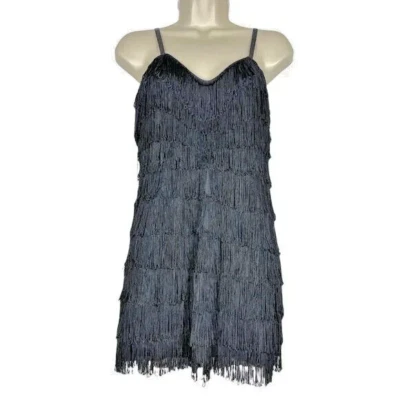VINTAGE 20s Fredericks of Hollywood Flapper Girl Costume BOA Black L  XL QUALITY - Image 1 of 4
