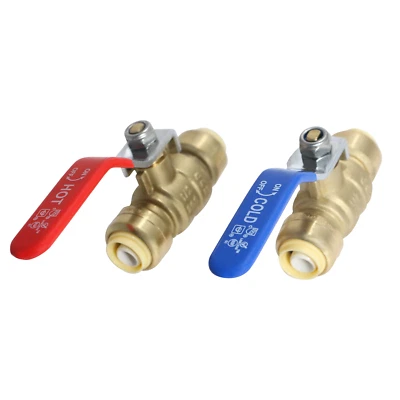 10 PCS. 1/2"  PUSH FIT BALL VALVE HOT AND COLD, LEAD FREE BRASS - Image 1 of 4