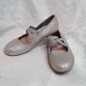 Dream Pairs Girls Sparkly Glitter Slip-On Ballerina Flats Silver Size 4 - Picture 1 of 11