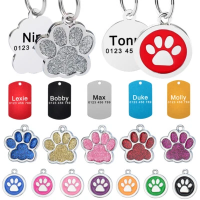 Collar militar personalizado con etiqueta de perro gatito gato cachorro mascota etiquetas de identificación nombre grabado