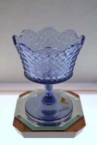 FENTON COMPORT WISTERIA Criss Cross w/ Bowl Pedestal VINTAGE  FREEusaSHIP - Picture 1 of 4