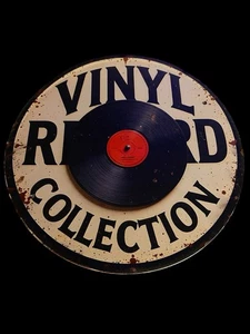 Sign Aluminum Vinyl Record Collection 8X8 New Tin Music Records Retro Wall Decor - Picture 1 of 1