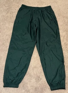 Vintage Nike Trainingshose Herren XL grün Nylon Knöchelreißverschluss Y2K Kordelzug Swoosh - Bild 1 von 9