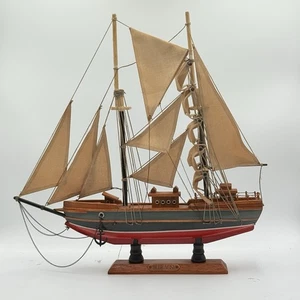 Blue Nose Schooner Wooden Model Ship , 15x15 Used - Picture 1 of 20