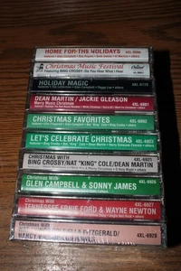 Lot- 10 SEALED Cassette Tape Christmas Holiday Dean Martin Bing Crosby Nat King - Picture 1 of 7