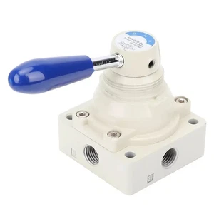 1/4in NPT Air Valve 4 Way 2 Position Hand Lever Direct Action Pneumatic Valve - Foto 1 di 9