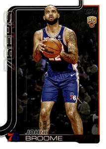 2025-26 Topps NBA Base #235 Johni Broome RC Philadelphia 76ers - Imagen 1 de 2