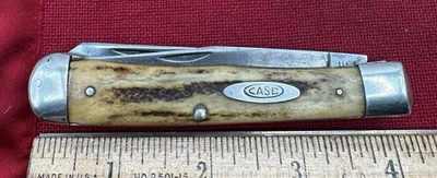 1940 - 64 CASE XX 5254 FIRST MODEL STAG TRAPPER KNIFE - DOUBLE X ERA KNIFE USER - Image 1 of 4