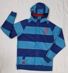 Neff Custom Goods Giacca con Cappuccio a Righe Blu Uomo Taglia XL X-Large  - Foto 1 di 10