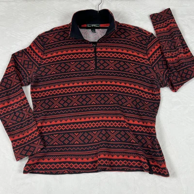 Top activo para mujer Lauren Ralph Lauren XL rojo/negro patrón nórdico Foto 1 de 4